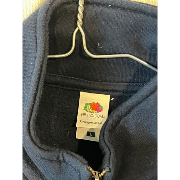 Fruit of the Loom Blue Zip Up Sweatshirt Mens L - Picture 3 of 3